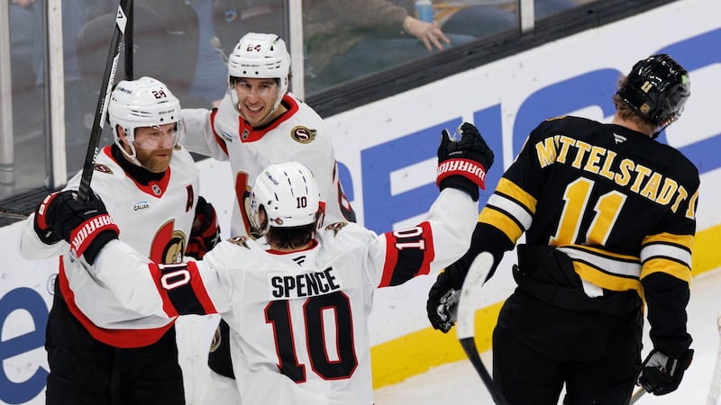 Zetterlund scores two as Senators beat Bruins  for fourth straight win